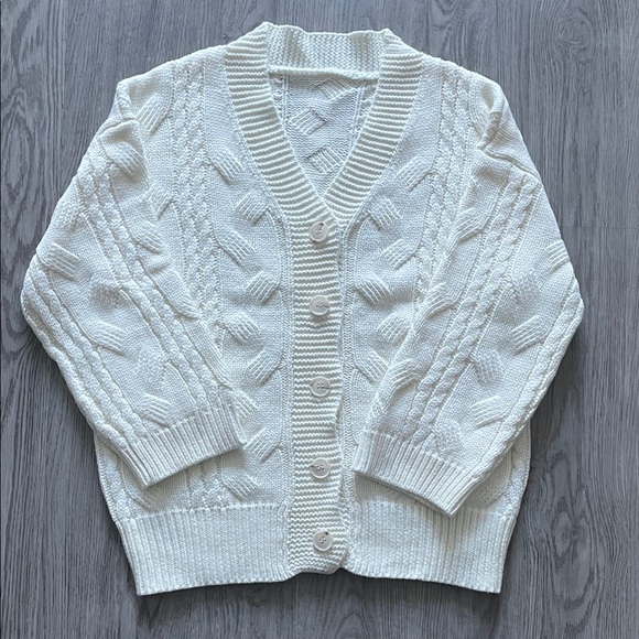 Commense Ivory Cable Knit Cardigan - Picture 1 of 4